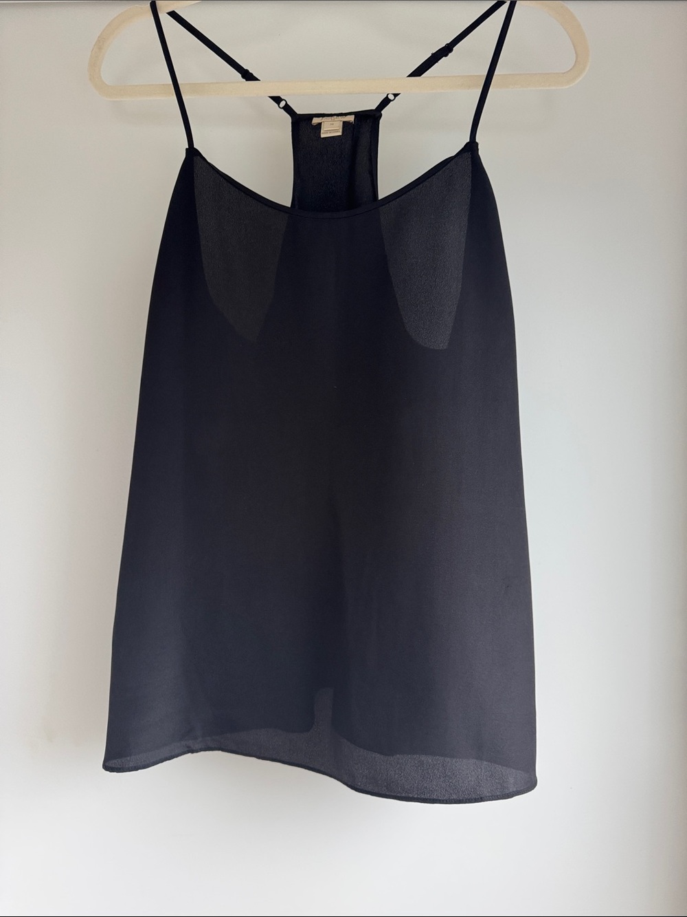 J. Crew Black Satin Camisole with Thin Straps